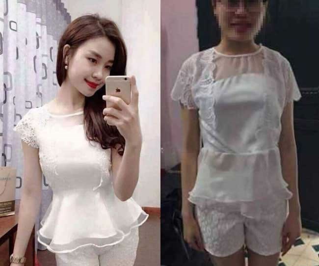 Hình ảnh bị lừa khi mua quần áo rất phổ biến