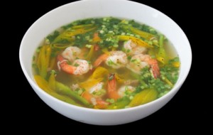 Hoa kim châm nấu với tôm, thịt