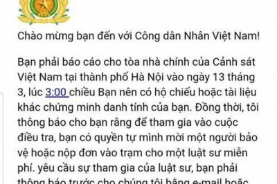 Công văn hoả tốc ngăn chặn mã độc tống tiền giả danh Bộ Công an, cấm được mở email có nội dung như sau