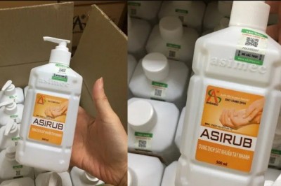 Bắt lô hàng nước sát khuẩn tay có dấu hiệu giả mạo nhãn hiệu ASIRUB tại tòa nhà Hapulico