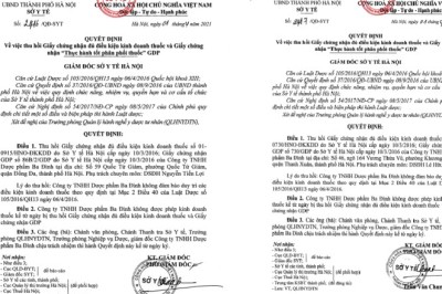 Danh sách 13 nhà thuốc, quầy thuốc bị thu hồi Giấy chứng nhận đủ điều kiện kinh doanh dược