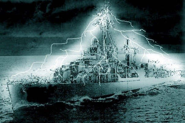 Chiếc tàu chiến USS Eldridge và thí nghiệm mang mật danh Philadelphia (ảnh Twitter).