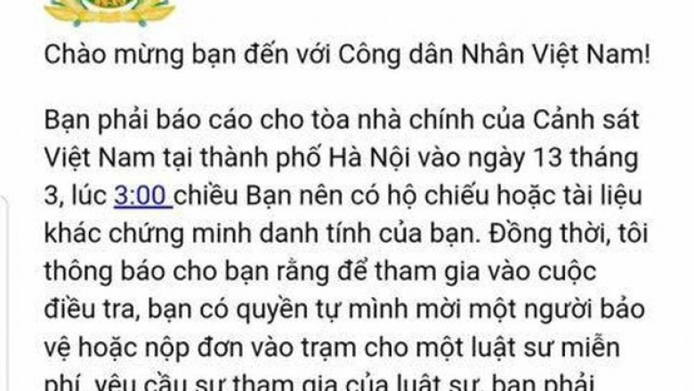 Công văn hoả tốc ngăn chặn mã độc tống tiền giả danh Bộ Công an, cấm được mở email có nội dung như sau