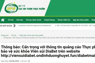 Viên sủi DiaBet, XOAN RICO, Bổ thận Kanka Katsuryokujin, Đường huyết hoàn Halifa, Oncolysin, UNVIS-PT vi phạm về quảng cáo, lừa dối người tiêu dùng