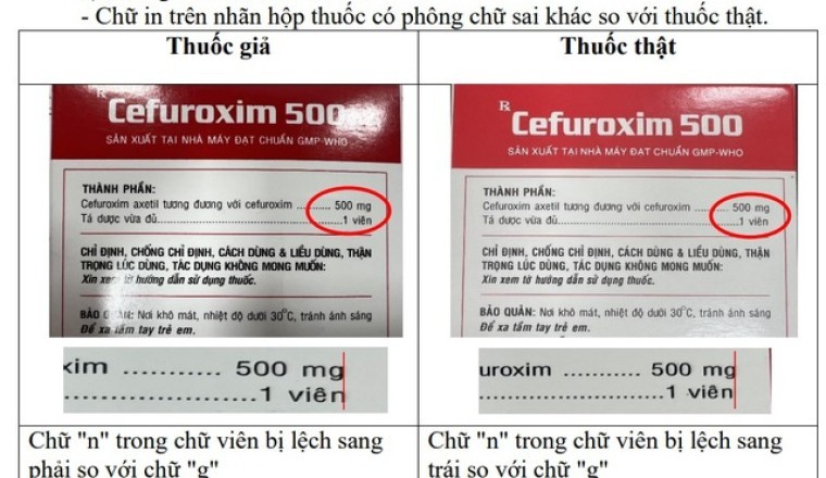 Cục quản lý Dược cảnh báo về thuốc Ce furo xim 500 giả