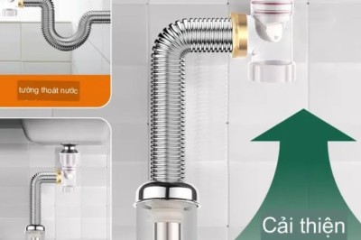 Chia sẻ mẹo cực hay: Xi phông thoát chậu rửa chén ngang dọc ngăn mùi